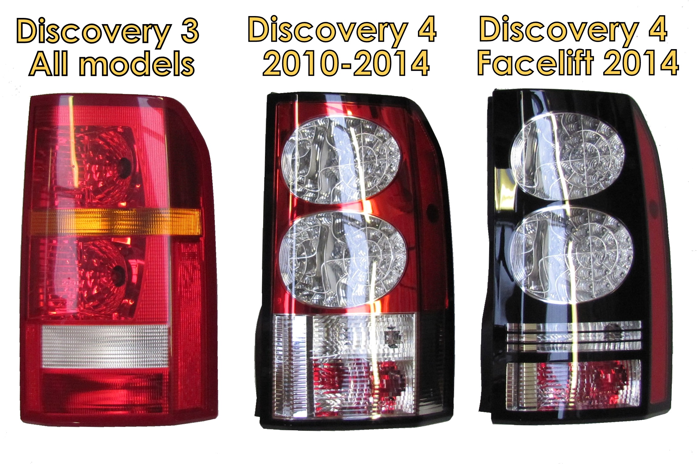 Land Rover Discovery 4 BLACK LED 2014 rear light tail lamps conversion
